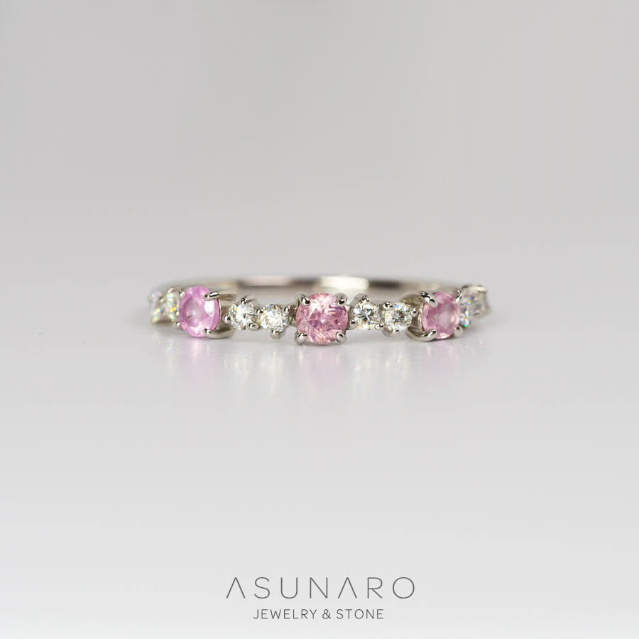 【お仕立て用】空枠番号：4961C　リング枠　ハーフエタニティ【オーダージュエリー用】hpv