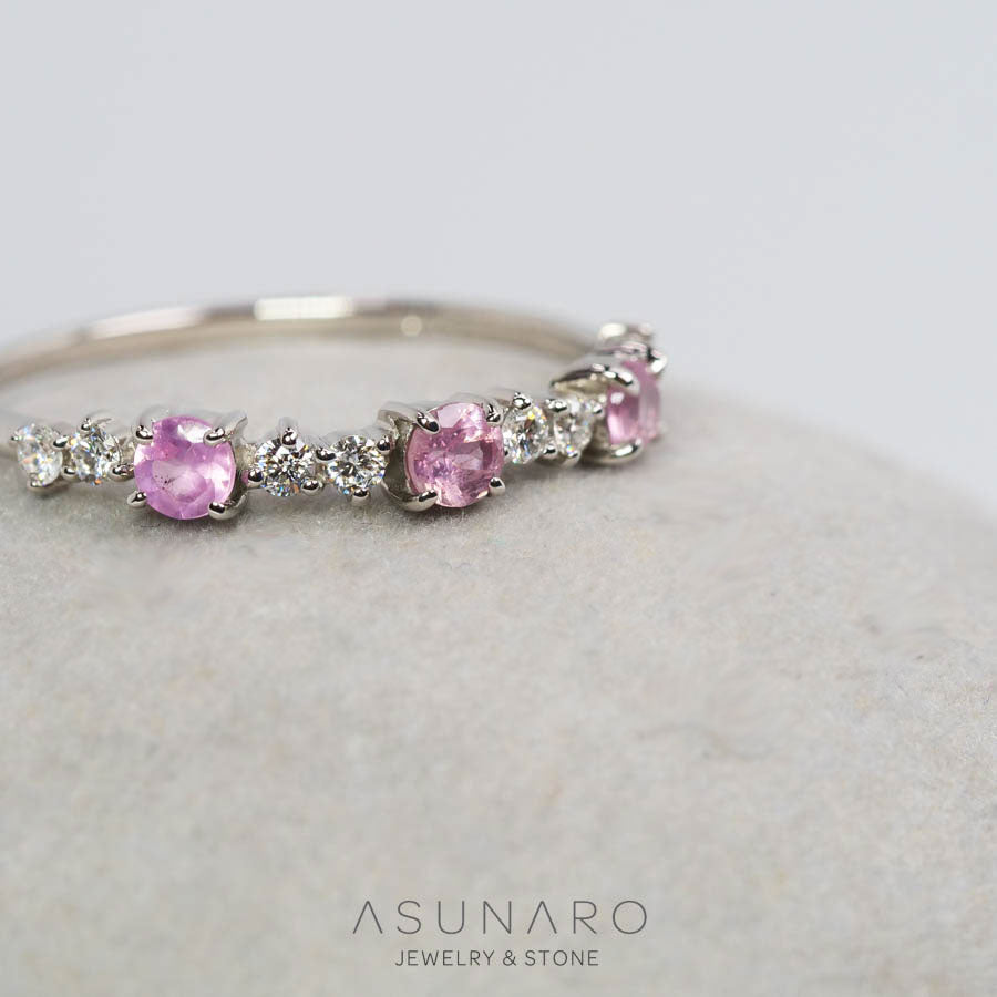 【お仕立て用】空枠番号：4961C　リング枠　ハーフエタニティ【オーダージュエリー用】hpv