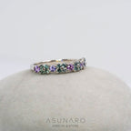 【お仕立て用】空枠番号：1485C　2.5mm 1.6mm用　リング枠　ハーフエタニティ【オーダージュエリー用】hpv