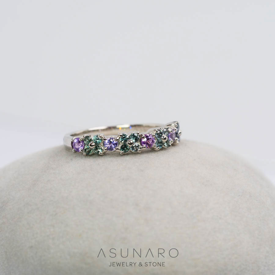 【お仕立て用】空枠番号：1485C　2.5mm 1.6mm用　リング枠　ハーフエタニティ【オーダージュエリー用】hpv