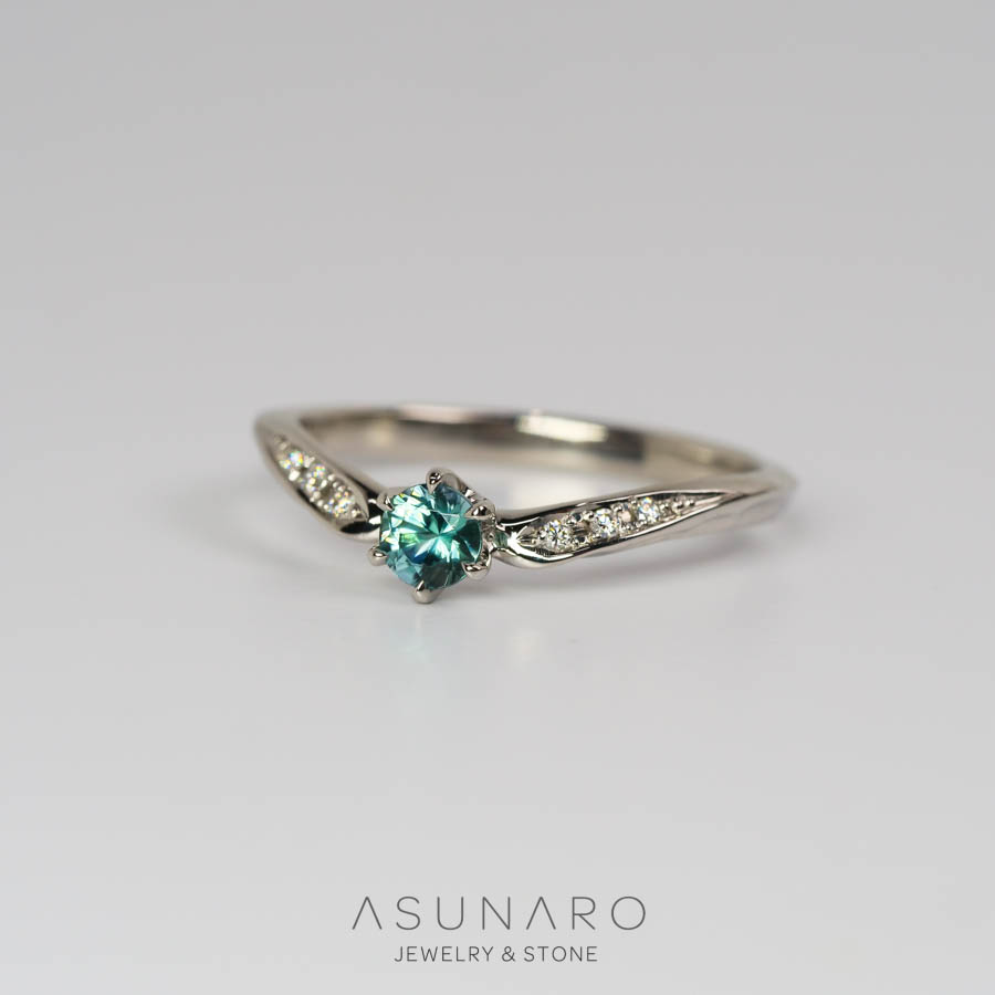 【お仕立て用】空枠番号：ASU-25　V字枠　リング枠【オーダージュエリー用】