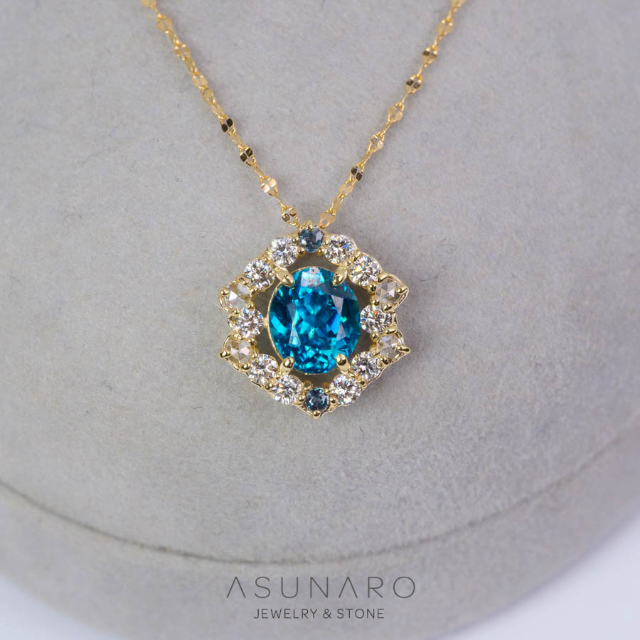 【お仕立て用】空枠番号：5321C　ペンダントトップ枠　取り巻き【オーダージュエリー用】