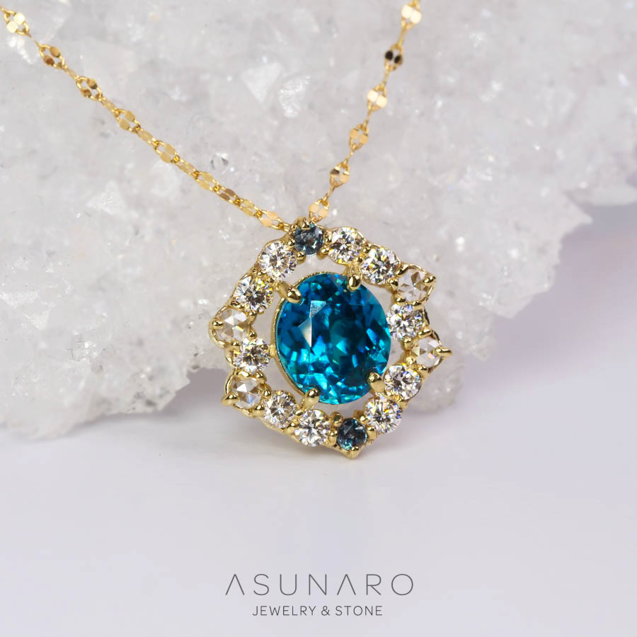 【お仕立て用】空枠番号：5321C　ペンダントトップ枠　取り巻き【オーダージュエリー用】