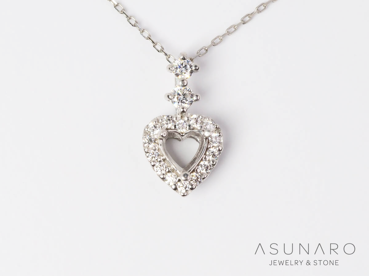 【お仕立て用】空枠番号：4754C　ペンダントトップ枠　取り巻き【オーダージュエリー用】