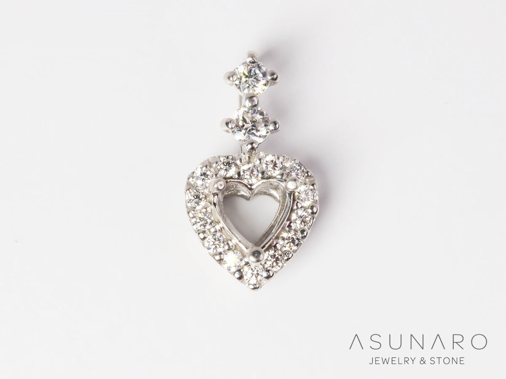 【お仕立て用】空枠番号：4754C　ペンダントトップ枠　取り巻き【オーダージュエリー用】