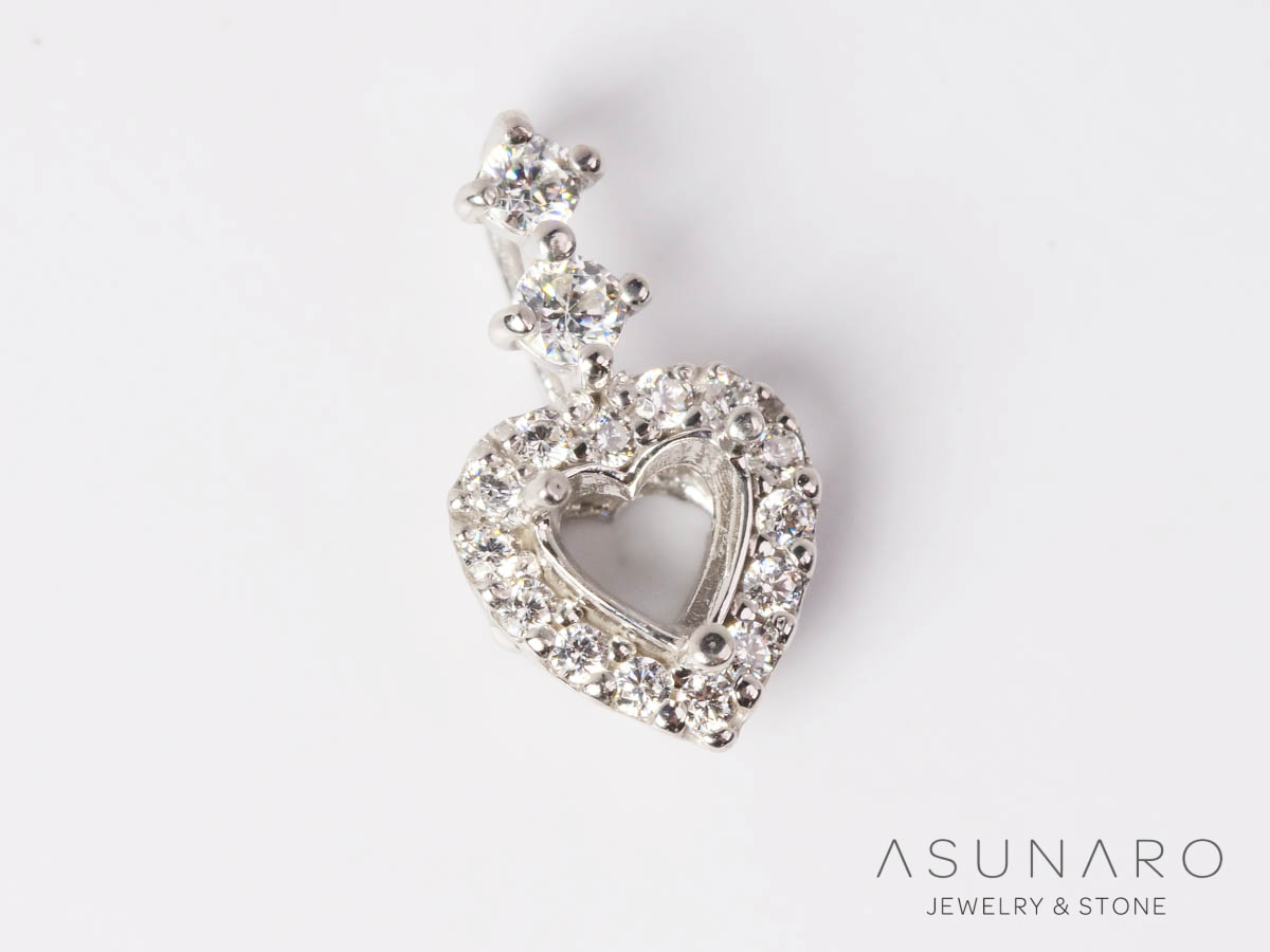 【お仕立て用】空枠番号：4754C　ペンダントトップ枠　取り巻き【オーダージュエリー用】