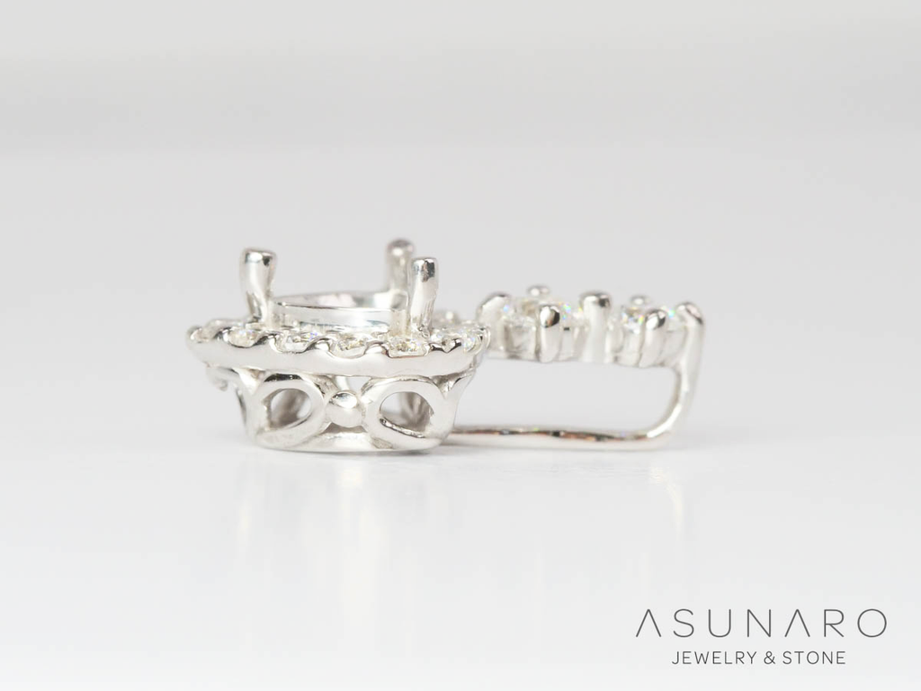 【お仕立て用】空枠番号：4754C　ペンダントトップ枠　取り巻き【オーダージュエリー用】