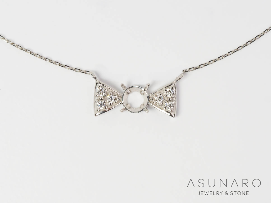 【お仕立て用】空枠番号：3071C　両吊りネックレス　ペンダントトップ枠【オーダージュエリー用】