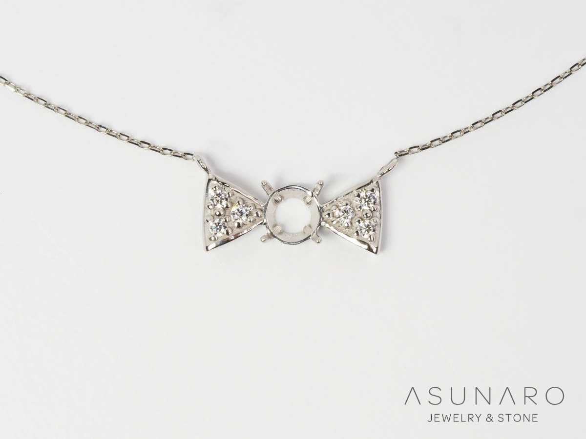 【お仕立て用】空枠番号：3071C　両吊りネックレス　ペンダントトップ枠【オーダージュエリー用】