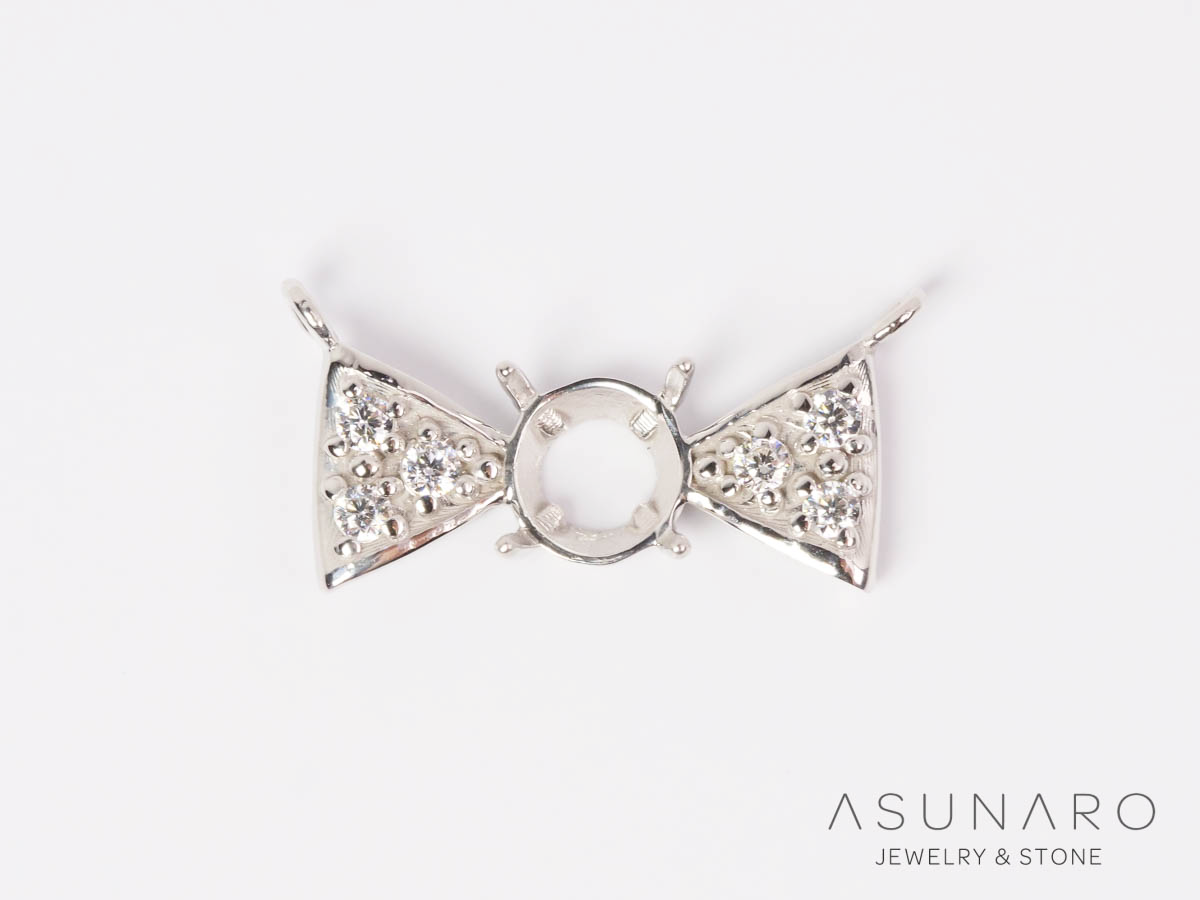 【お仕立て用】空枠番号：3071C　両吊りネックレス　ペンダントトップ枠【オーダージュエリー用】