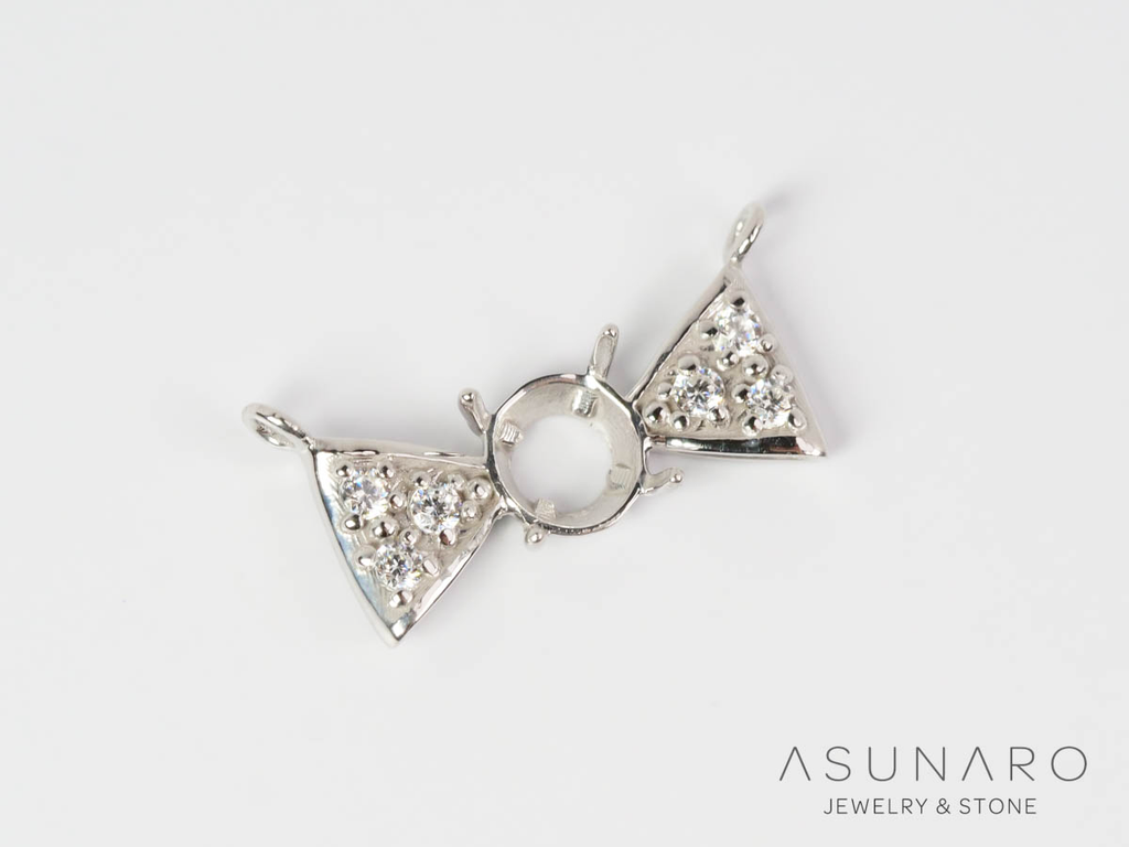 【お仕立て用】空枠番号：3071C　両吊りネックレス　ペンダントトップ枠【オーダージュエリー用】