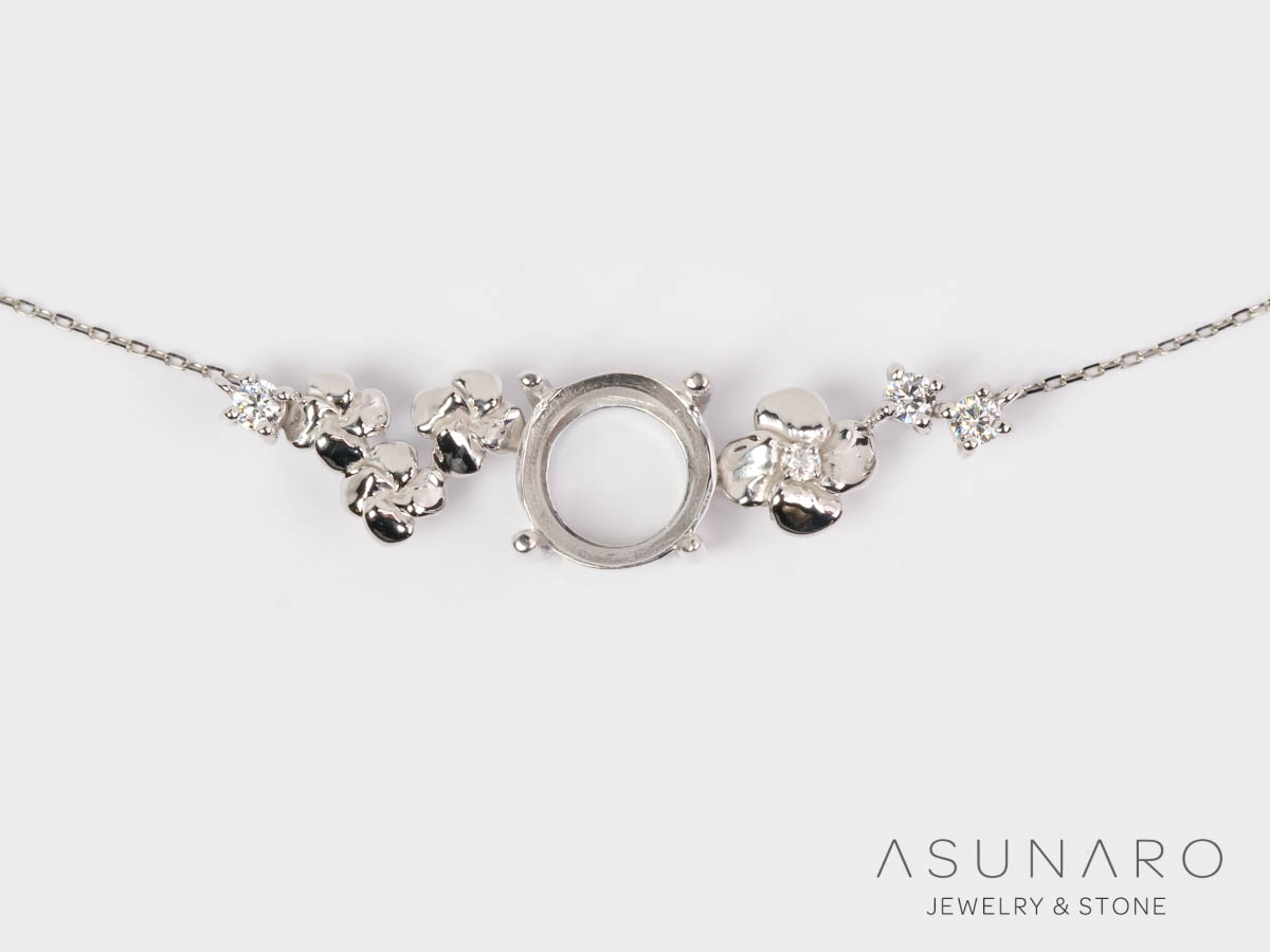 【お仕立て用】空枠番号：S321A　両吊りネックレス　ペンダントトップ枠【オーダージュエリー用】