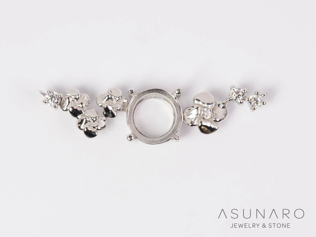 【お仕立て用】空枠番号：S321A　両吊りネックレス　ペンダントトップ枠【オーダージュエリー用】