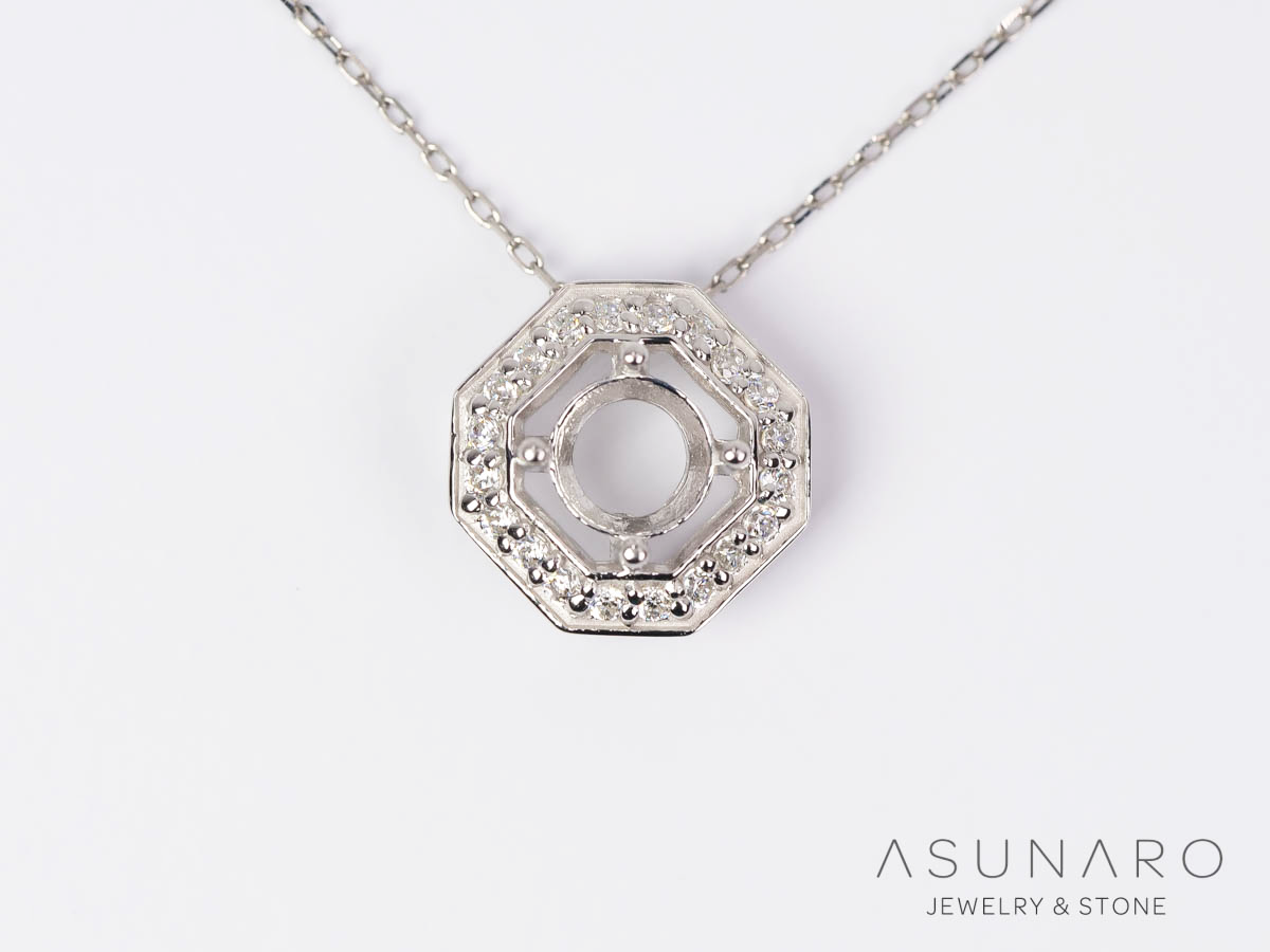 【お仕立て用】空枠番号：S327A　ペンダントトップ枠　取り巻き【オーダージュエリー用】