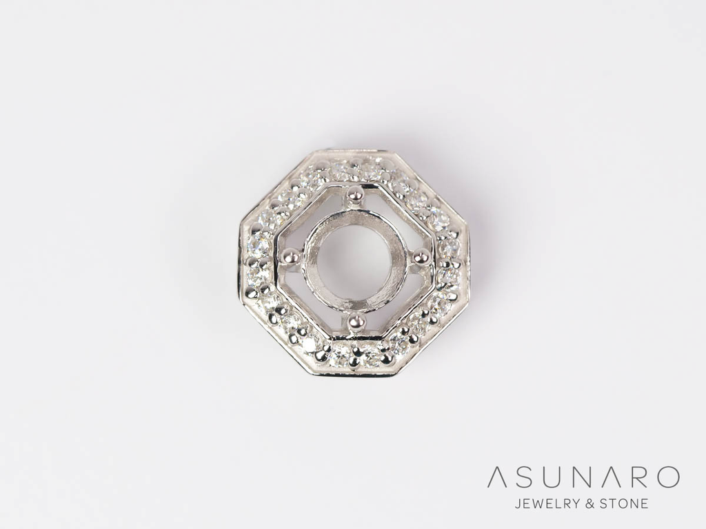 【お仕立て用】空枠番号：S327A　ペンダントトップ枠　取り巻き【オーダージュエリー用】