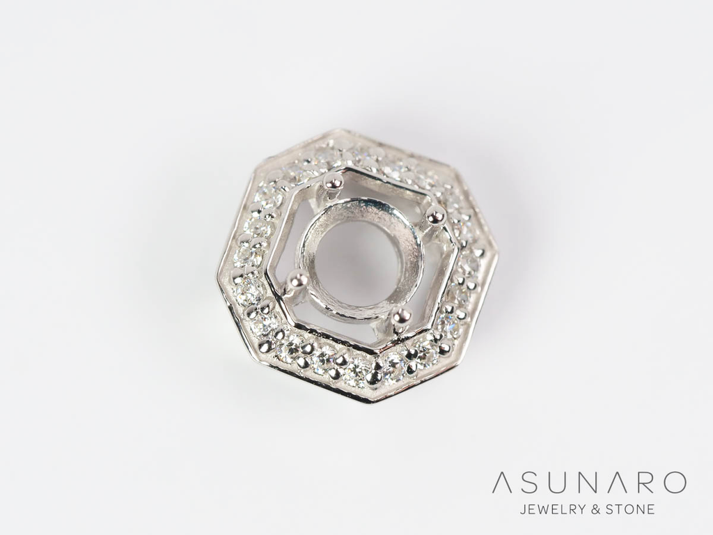 【お仕立て用】空枠番号：S327A　ペンダントトップ枠　取り巻き【オーダージュエリー用】