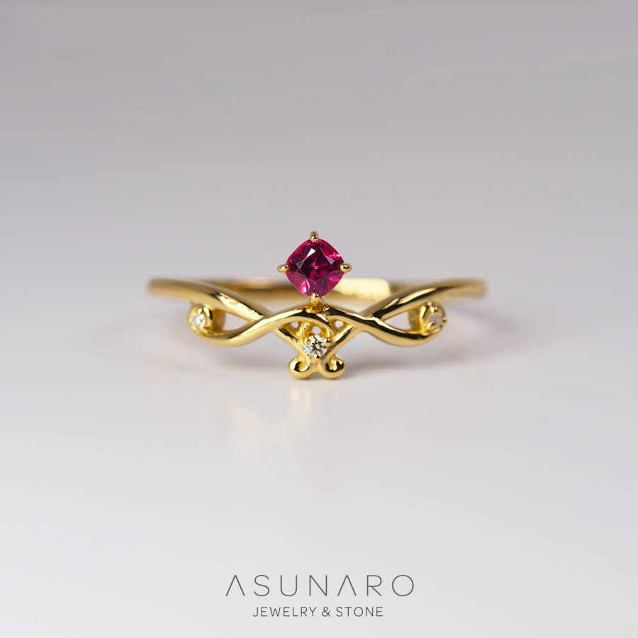 【お仕立て用】空枠番号：S257A　リング枠　V字枠【オーダージュエリー用】