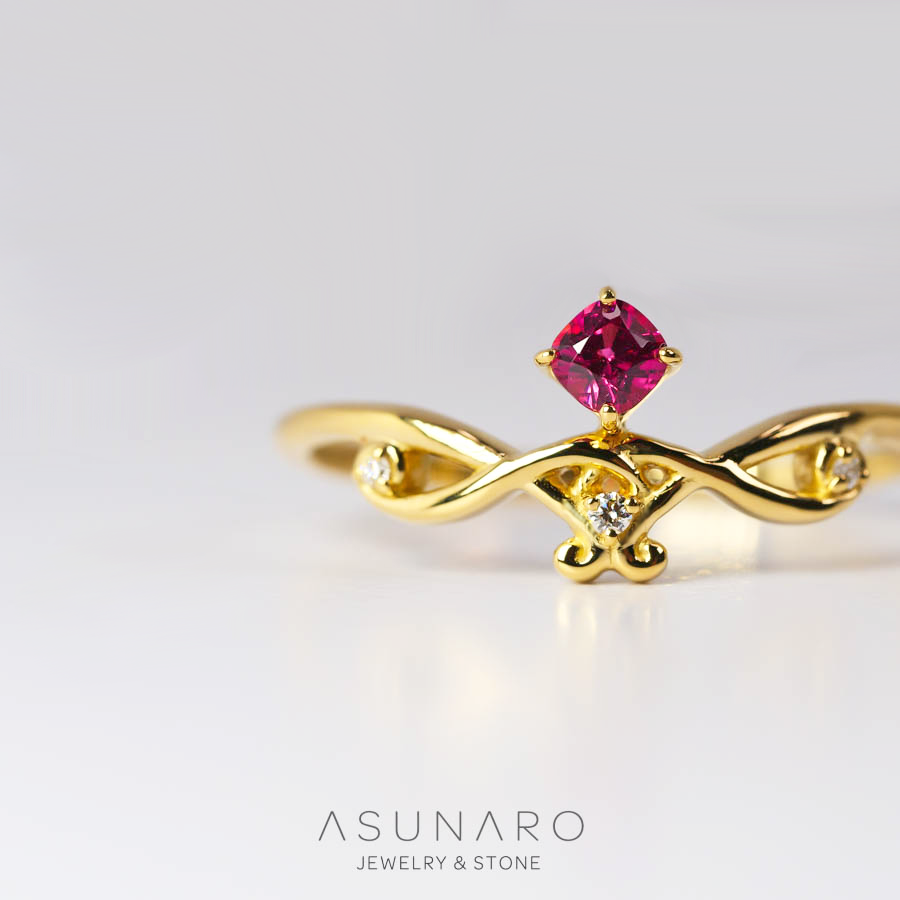 【お仕立て用】空枠番号：S257A　リング枠　V字枠【オーダージュエリー用】