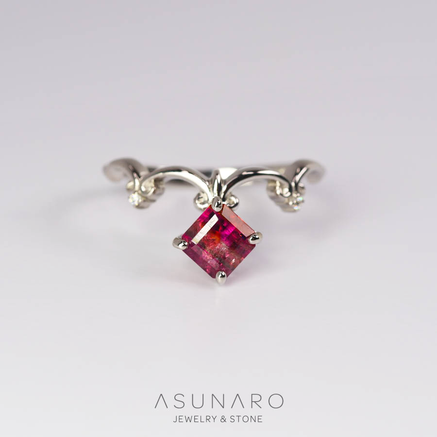 【お仕立て用】空枠番号：S252A　リング枠　V字枠【オーダージュエリー用】