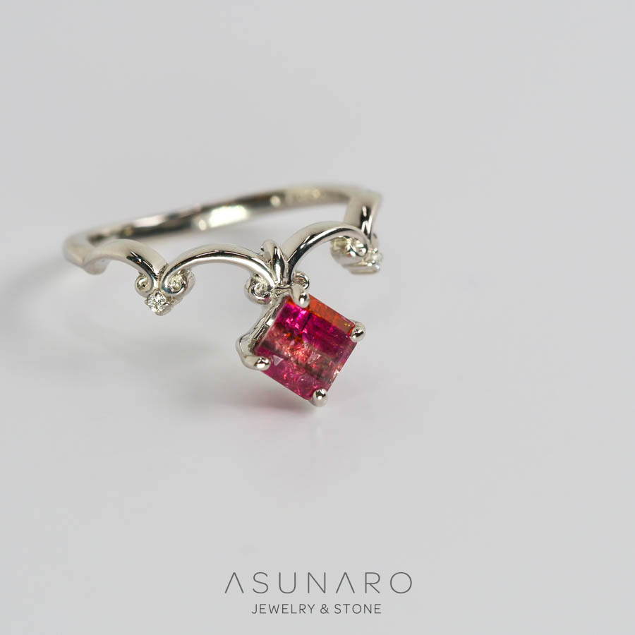 【お仕立て用】空枠番号：S252A　リング枠　V字枠【オーダージュエリー用】