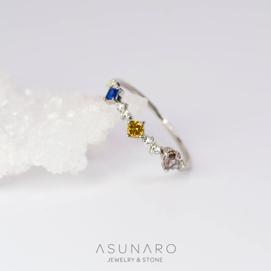 【お仕立て用】空枠番号：4961C　リング枠　ハーフエタニティ【オーダージュエリー用】hpv