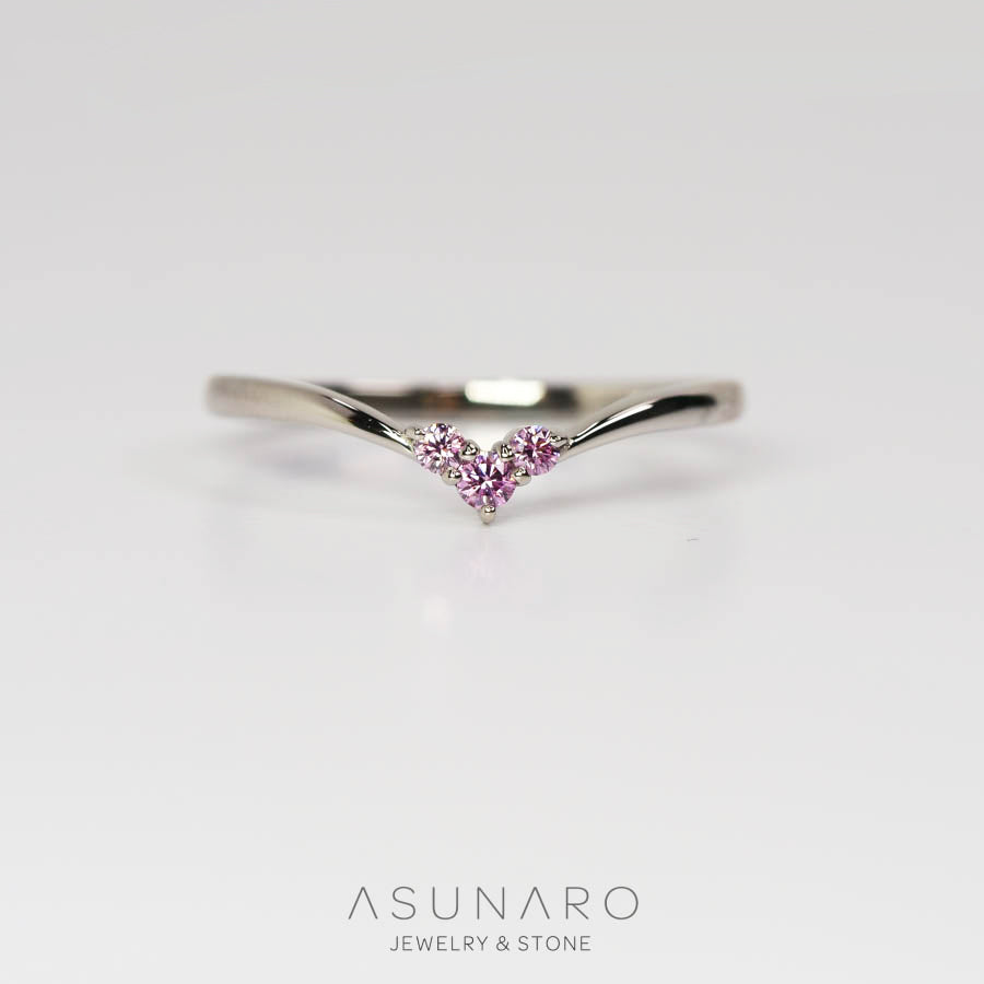 【お仕立て用】空枠番号：S336A　リング枠　V字　ダイヤなし【オーダージュエリー用】