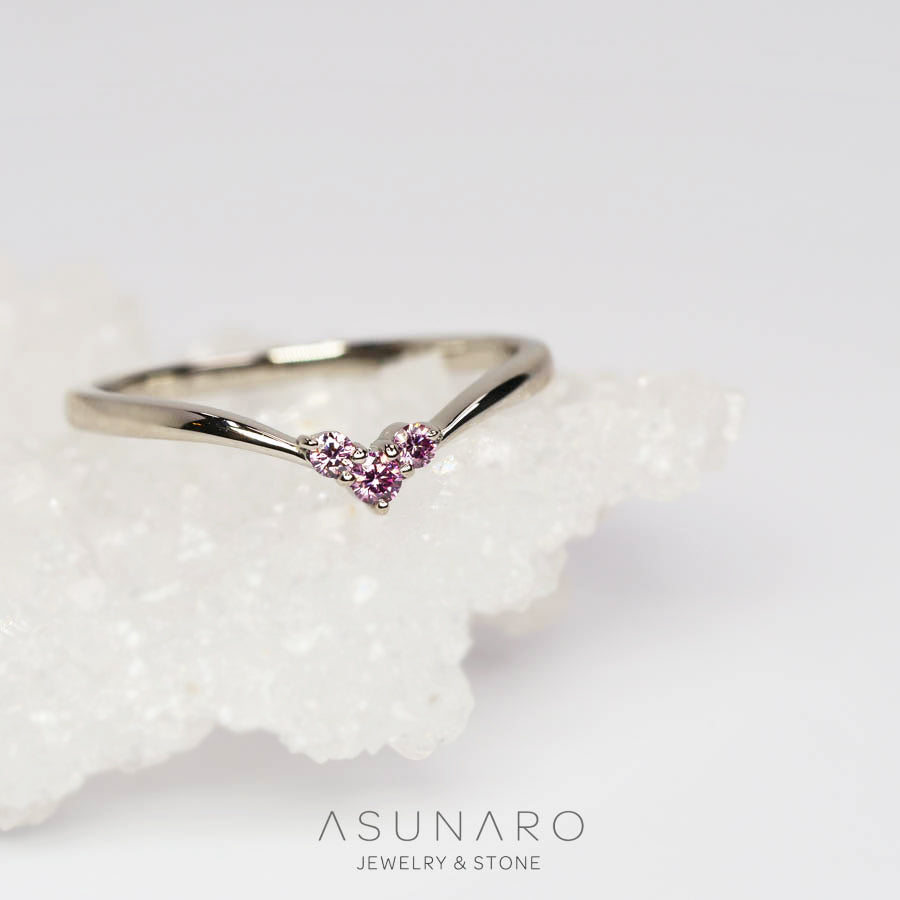 【お仕立て用】空枠番号：S336A　リング枠　V字　ダイヤなし【オーダージュエリー用】