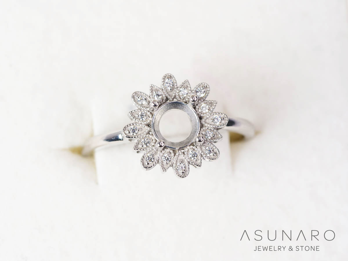 【お仕立て用】空枠番号：S332A　5mm用　リング枠　取り巻き【オーダージュエリー用】