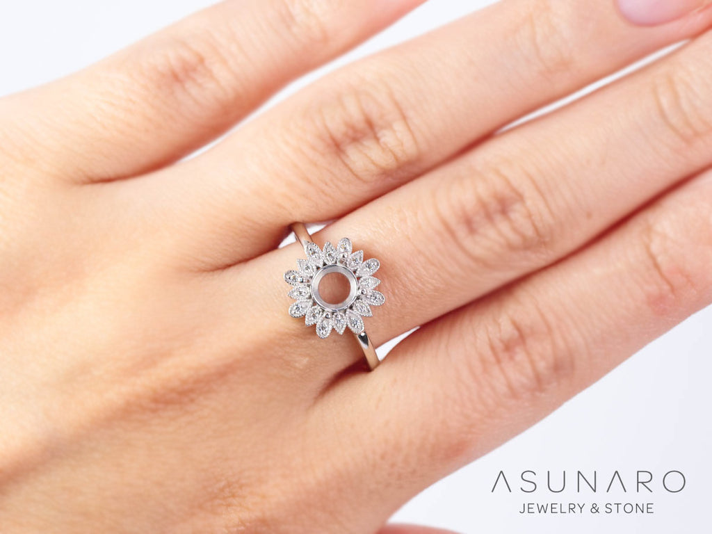 【お仕立て用】空枠番号：S332A　5mm用　リング枠　取り巻き【オーダージュエリー用】