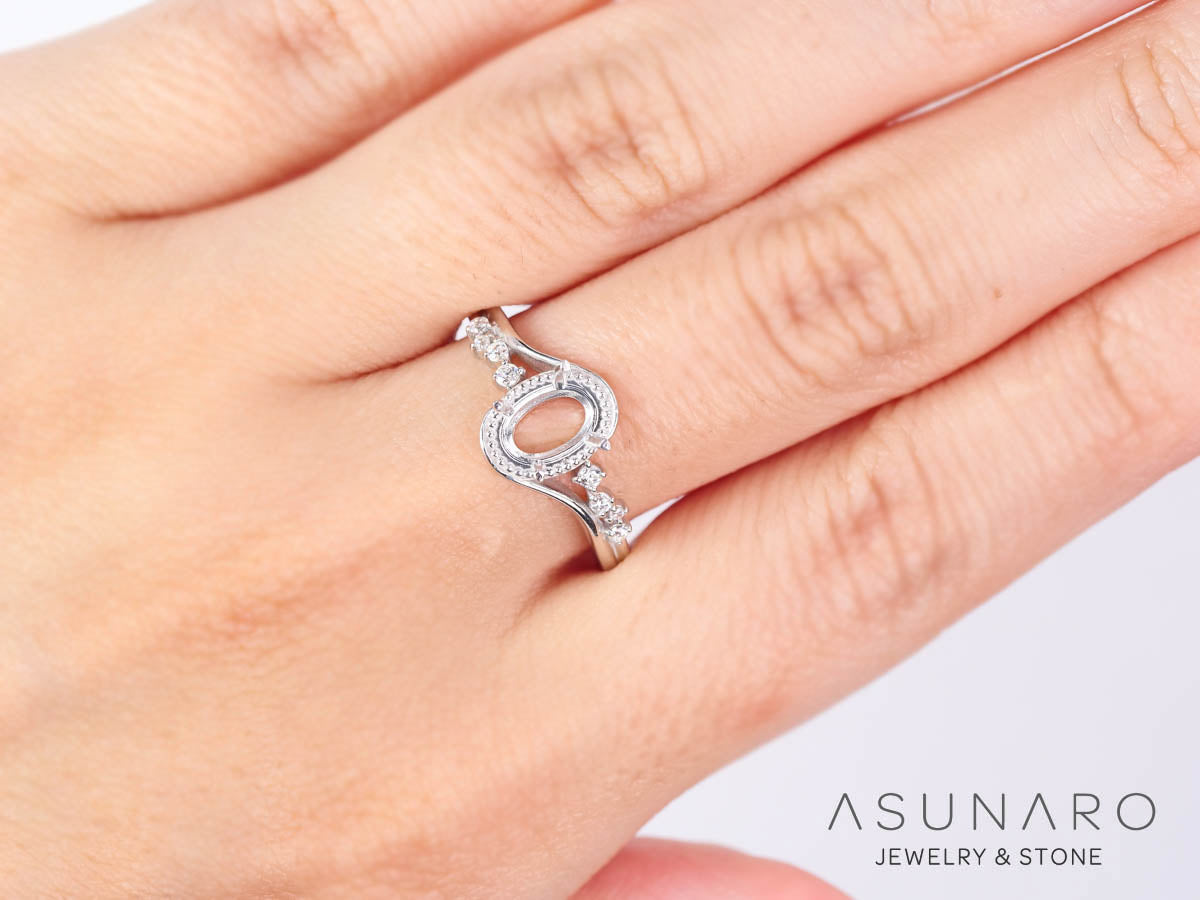 【お仕立て用】空枠番号：5021C  リング枠　【オーダージュエリー用】