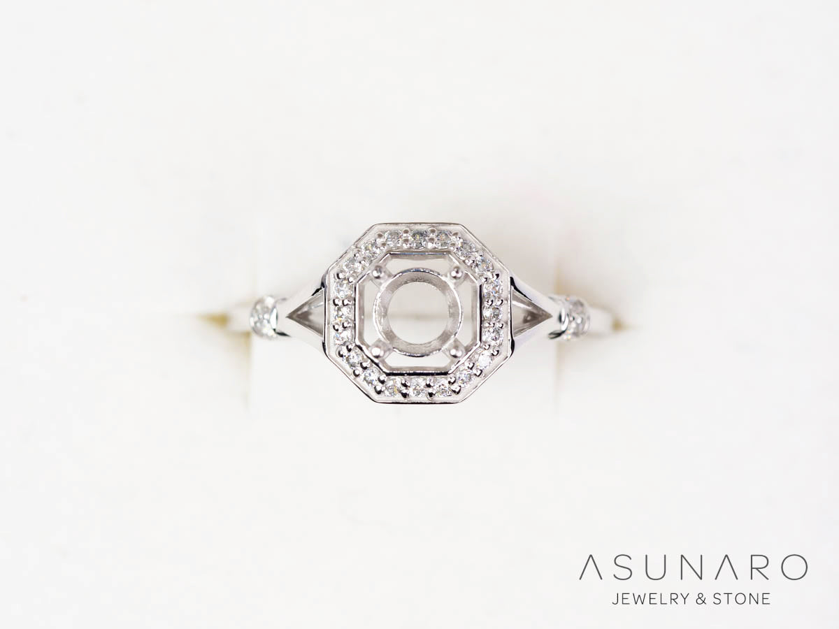 【お仕立て用】空枠番号：S328A　リング枠　取り巻き【オーダージュエリー用】