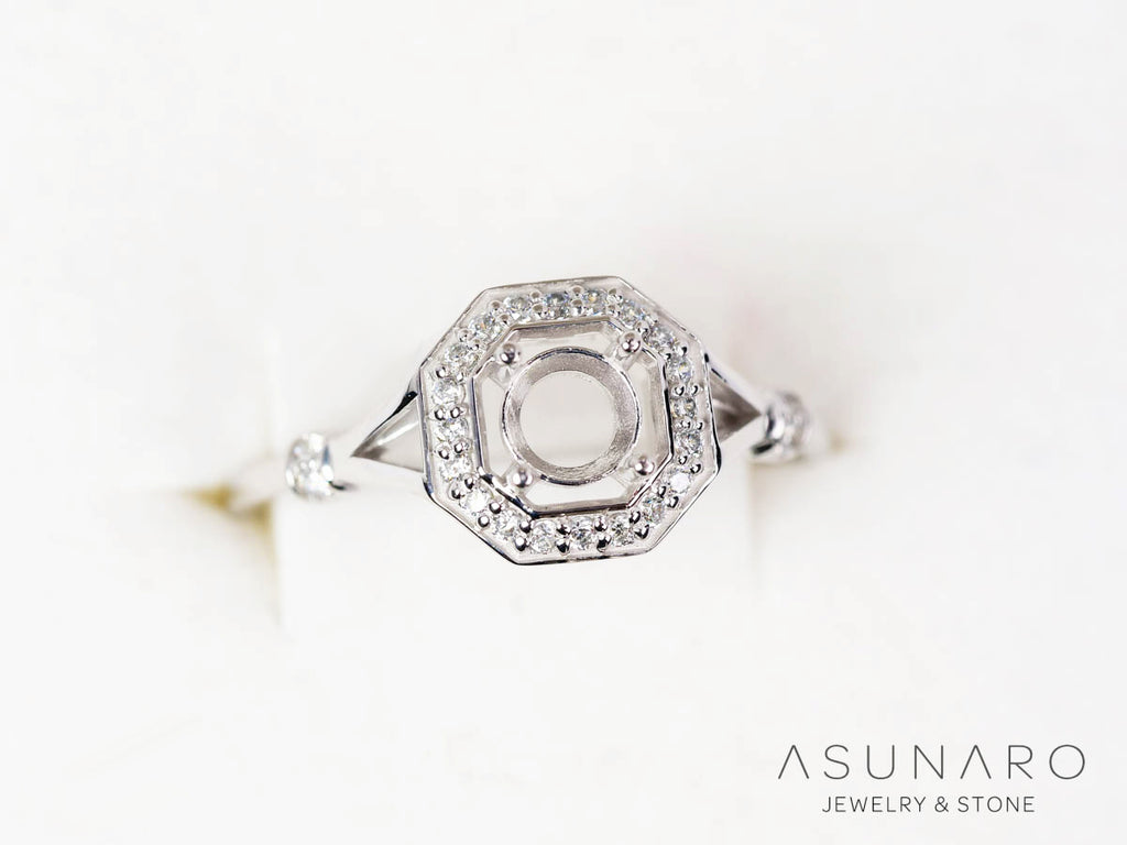 【お仕立て用】空枠番号：S328A　リング枠　取り巻き【オーダージュエリー用】