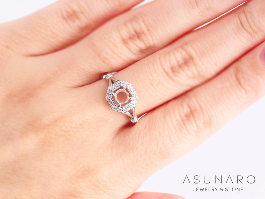 【お仕立て用】空枠番号：S328A　リング枠　取り巻き【オーダージュエリー用】