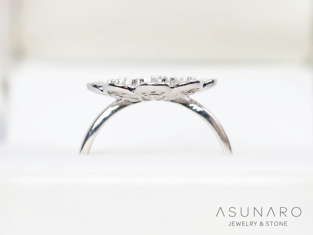 【お仕立て用】空枠番号：5742C　4×2.5mm・3mm用　リング枠　取り巻き【オーダージュエリー用】