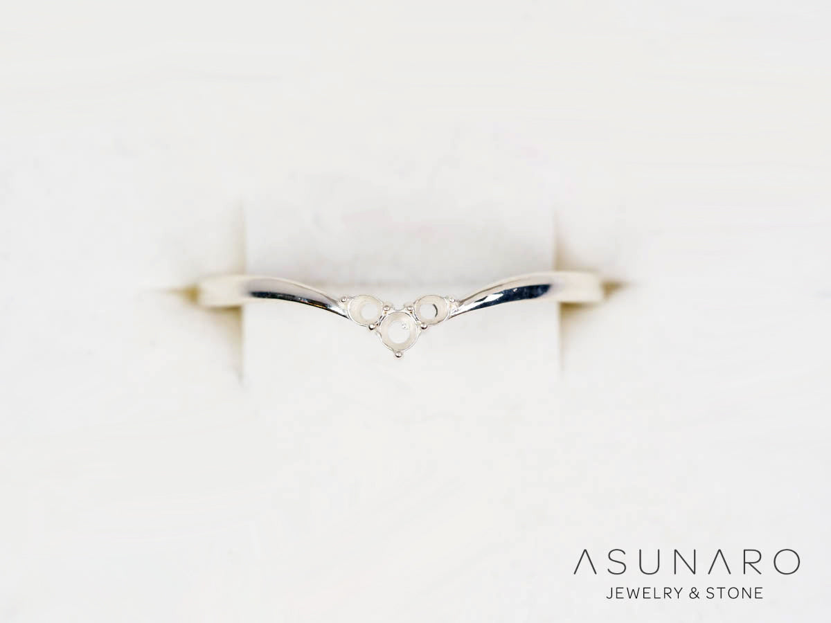 【お仕立て用】空枠番号：S336A　リング枠　V字　ダイヤなし【オーダージュエリー用】