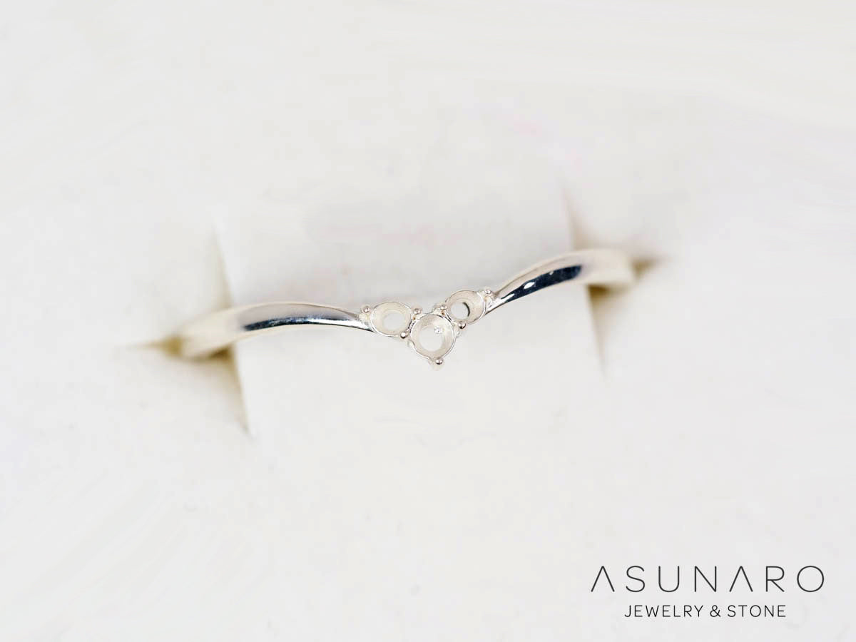 【お仕立て用】空枠番号：S336A　リング枠　V字　ダイヤなし【オーダージュエリー用】