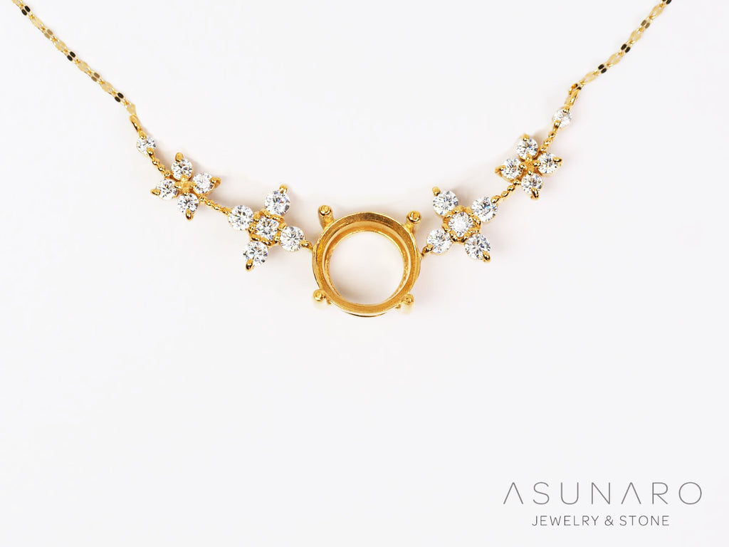 【お仕立て用】空枠番号：S326A　両吊りネックレス　ペンダントトップ枠【オーダージュエリー用】