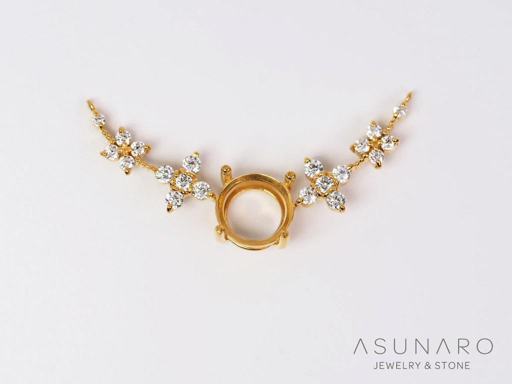 【お仕立て用】空枠番号：S326A　両吊りネックレス　ペンダントトップ枠【オーダージュエリー用】