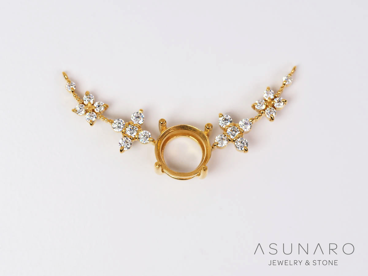 【お仕立て用】空枠番号：S326A　両吊りネックレス　ペンダントトップ枠【オーダージュエリー用】