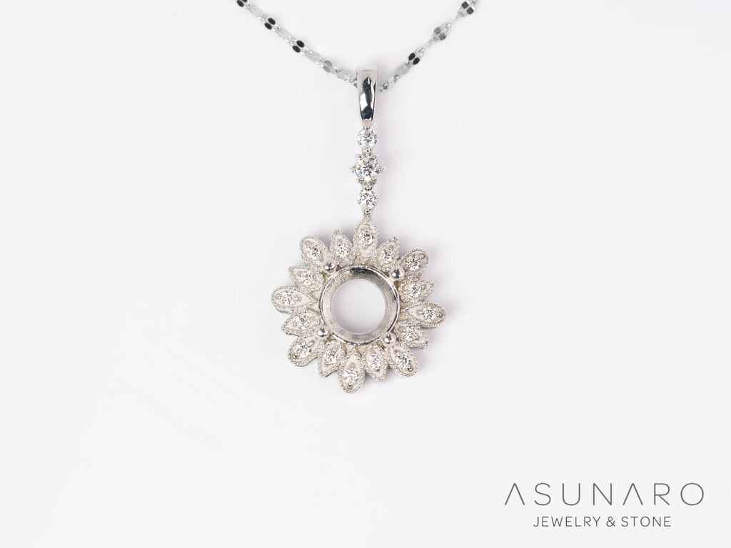 【お仕立て用】空枠番号：S331A　ペンダントトップ枠　取り巻き【オーダージュエリー用】