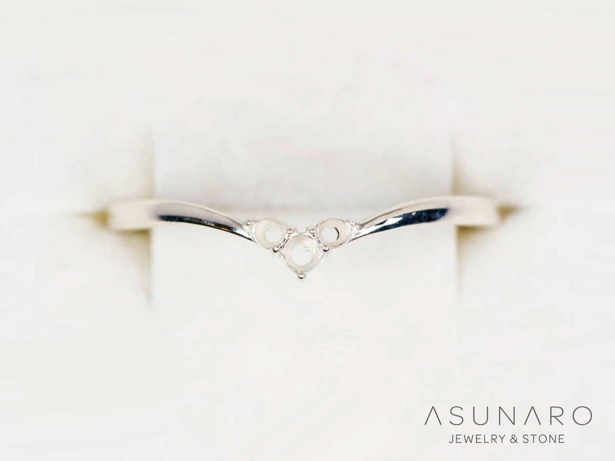 【お仕立て用】空枠番号：S336A　リング枠　V字　ダイヤなし【オーダージュエリー用】