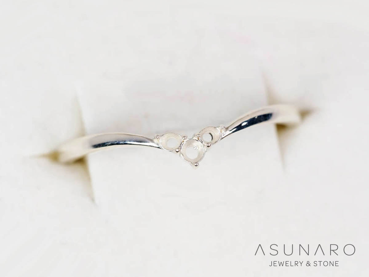 【お仕立て用】空枠番号：S336A　リング枠　V字　ダイヤなし【オーダージュエリー用】