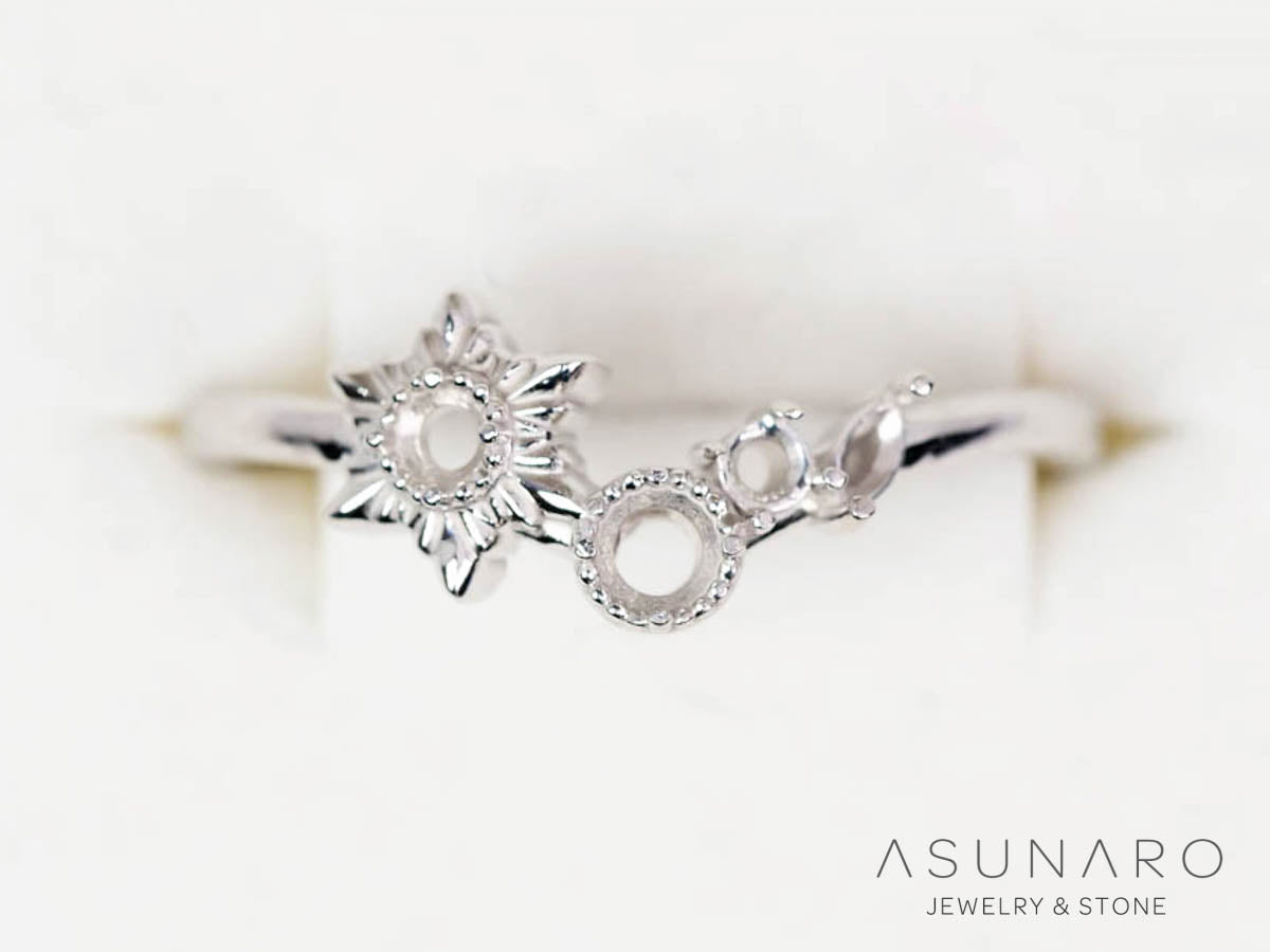 【お仕立て用】空枠番号：5953C　リング枠　ダイヤなし【オーダージュエリー用】