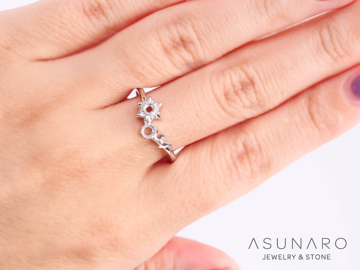 【お仕立て用】空枠番号：5953C　リング枠　ダイヤなし【オーダージュエリー用】