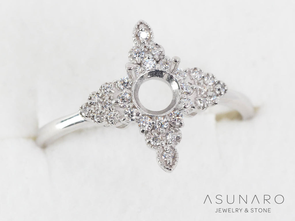 【お仕立て用】空枠番号：S320A　リング枠　取り巻き【オーダージュエリー用】