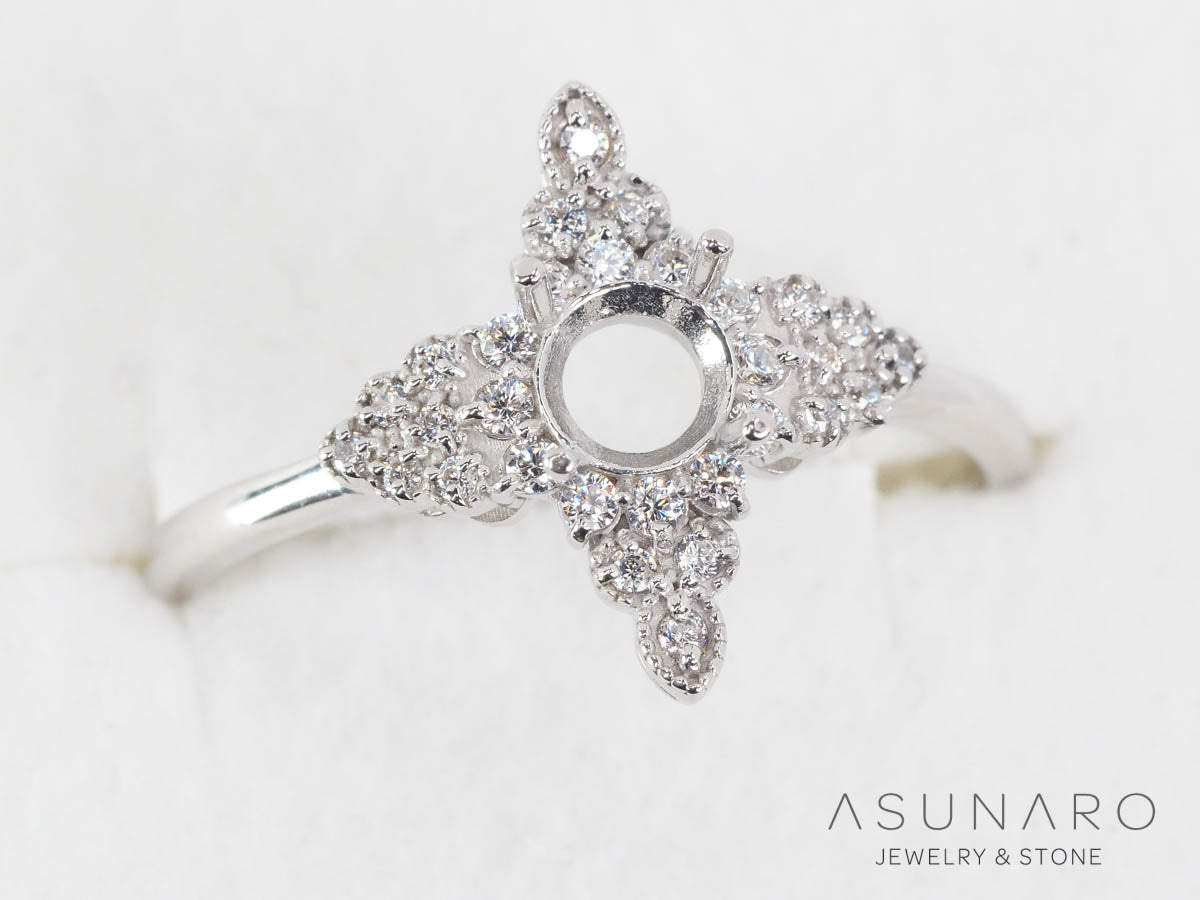 【お仕立て用】空枠番号：S320A　リング枠　取り巻き【オーダージュエリー用】