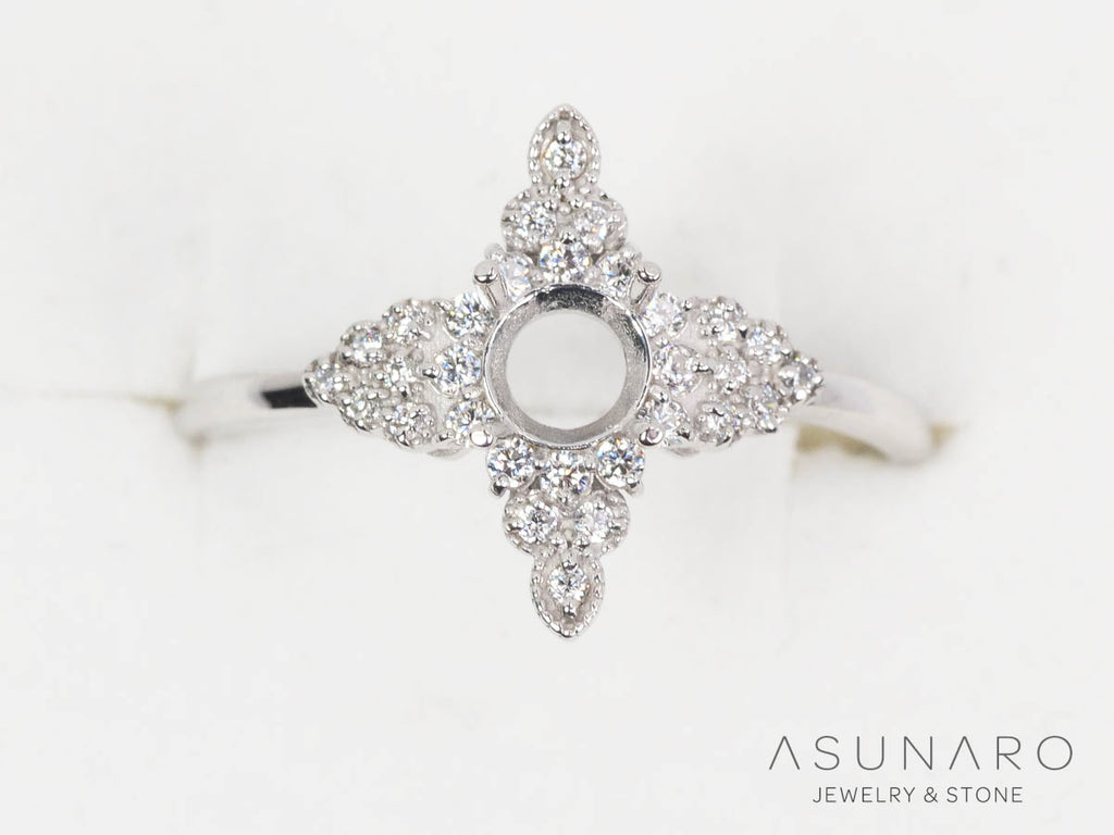 【お仕立て用】空枠番号：S320A　リング枠　取り巻き【オーダージュエリー用】