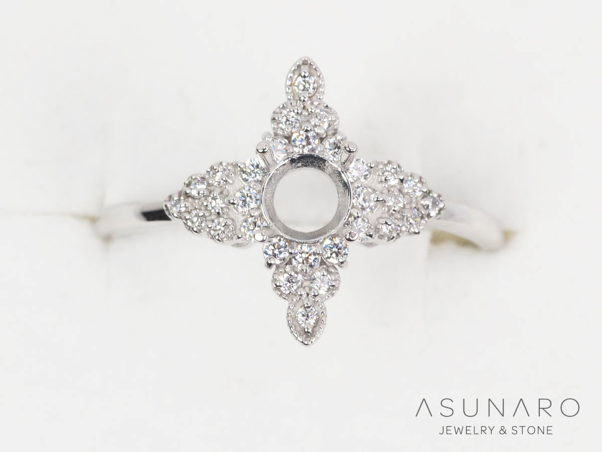 【お仕立て用】空枠番号：S320A　リング枠　取り巻き【オーダージュエリー用】