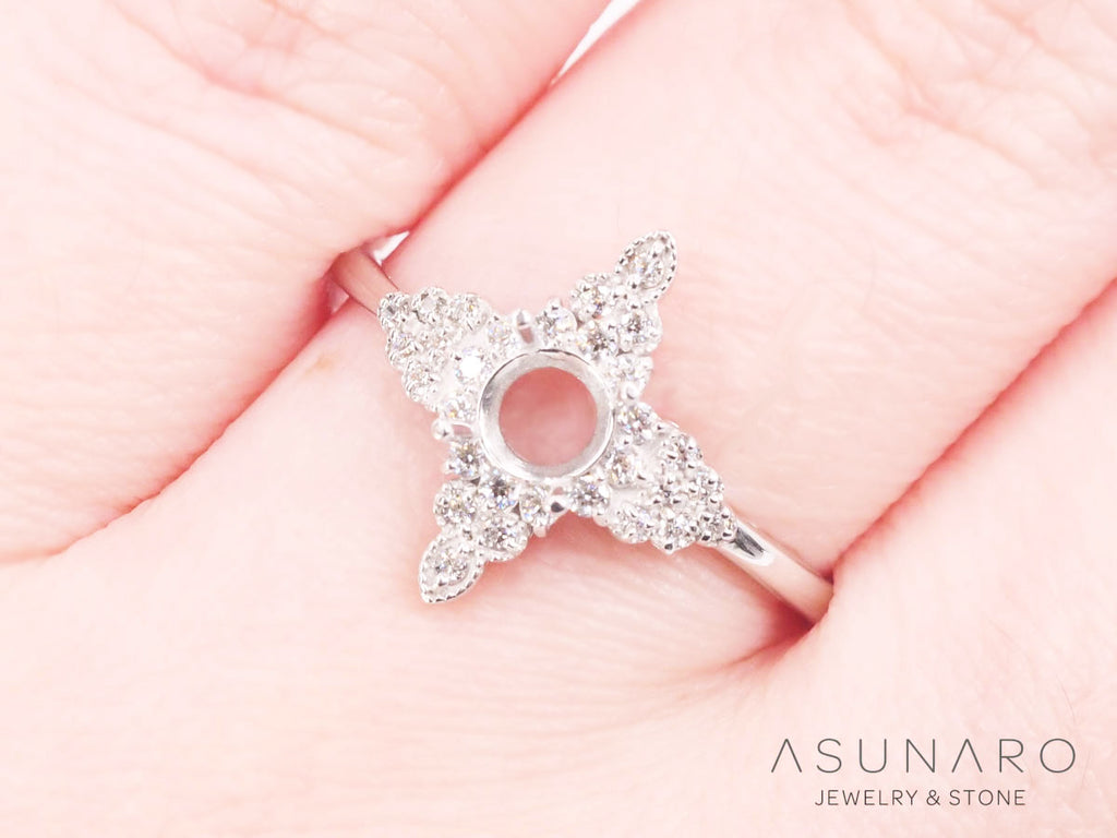 【お仕立て用】空枠番号：S320A　リング枠　取り巻き【オーダージュエリー用】