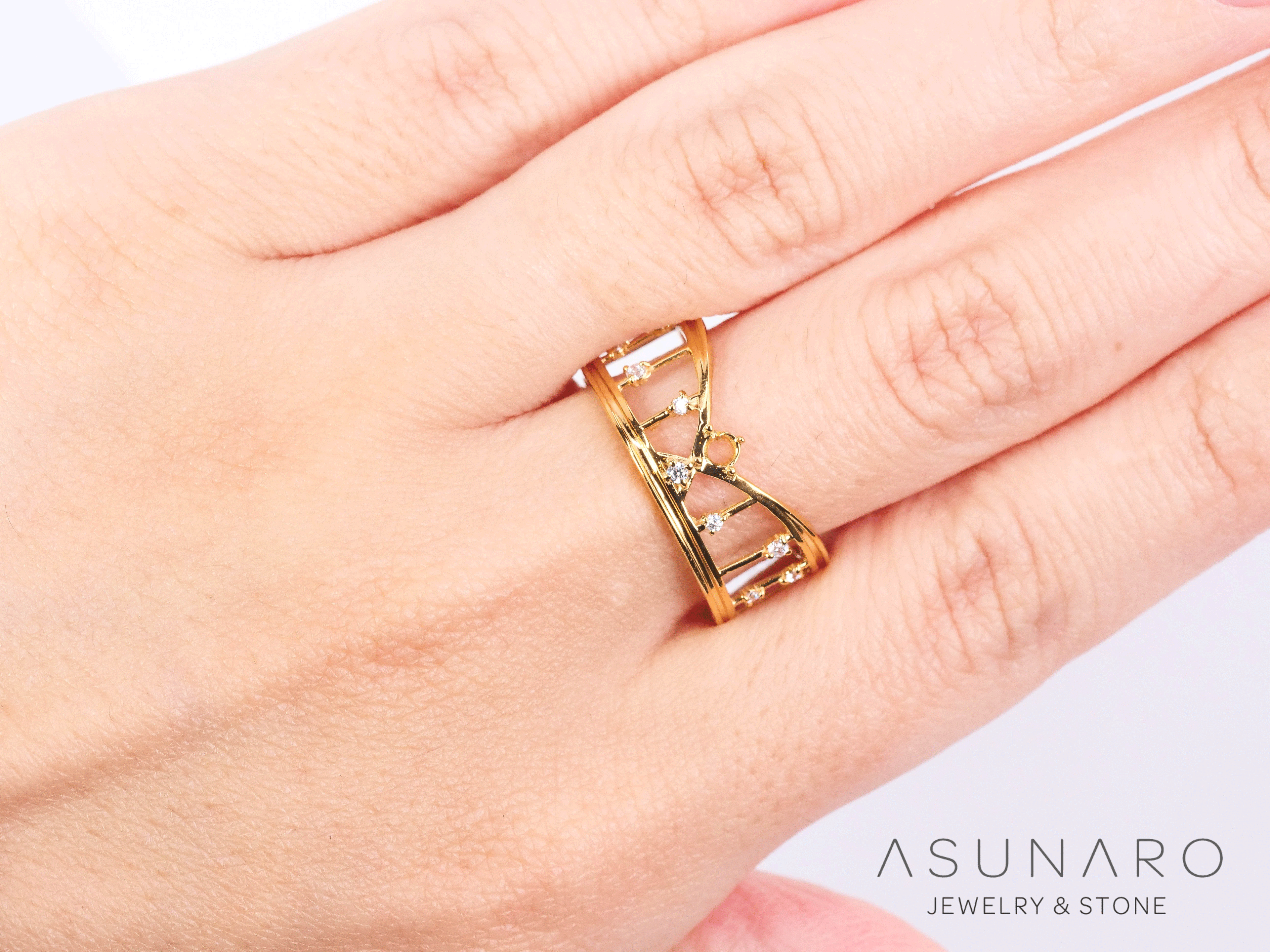 【お仕立て用】空枠番号：S341A　  リング枠　【オーダージュエリー用】